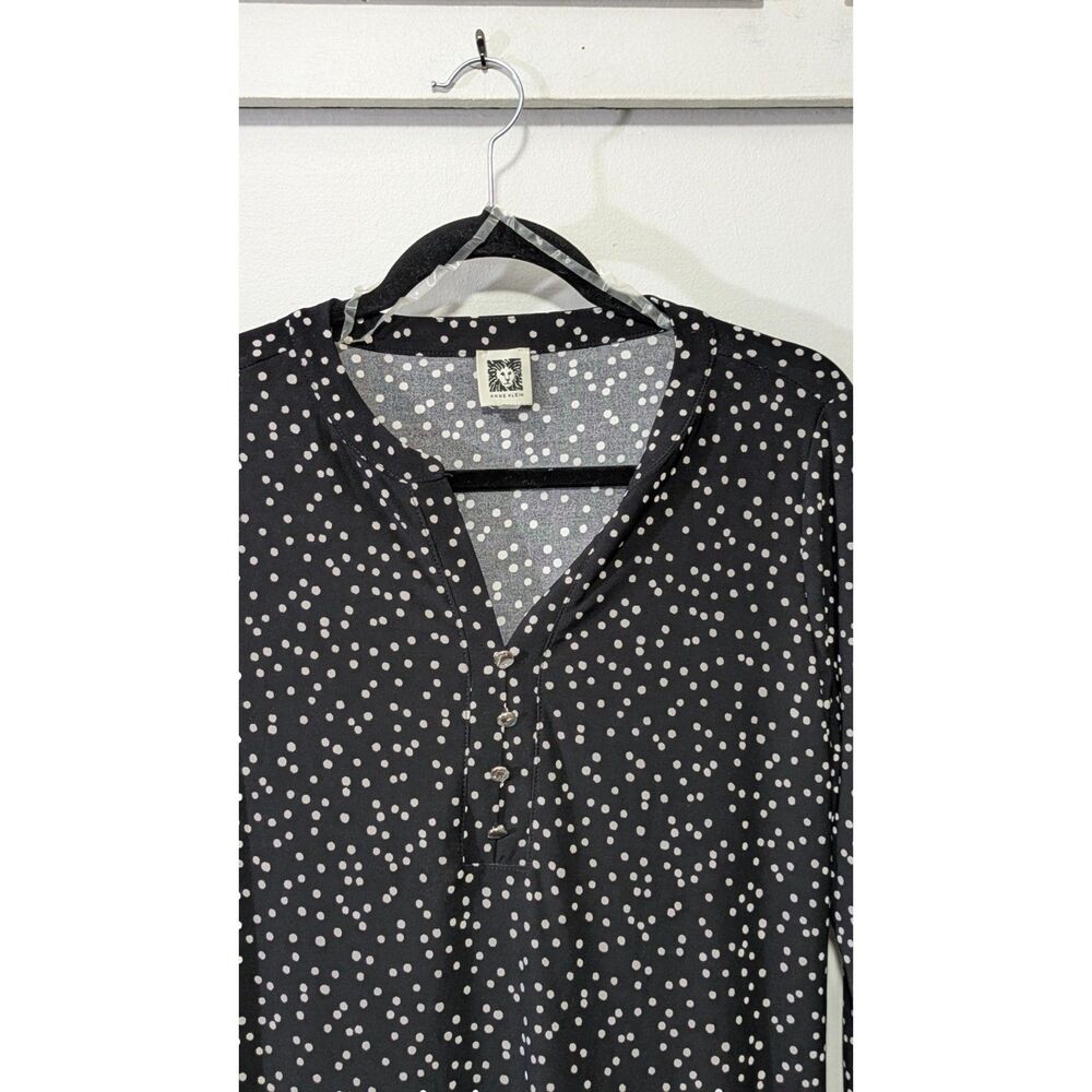 Polka Dot V-Neck Blouse - Anne Klein size. Small
